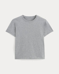 The Box-Cut Tee in Essential Cotton | Heathered Grey | No Pocket
