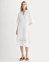 The Lace Trim Caftan Dress | White