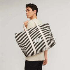 The Organic Canvas Weekender | Black / Bone