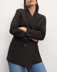 The Double-Breasted Blazer in Buttersmooth | Black