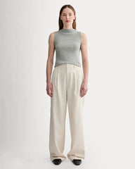 The Luxe Rib Funnel-Neck Tank | Heathered Grey