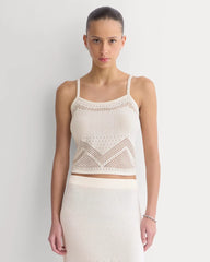 Lace-Knit Cami | Bone