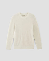 The No-Sweat Ribbed Crew | Heathered Canvas