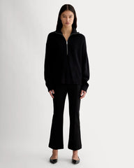 The Half-Zip in Everyday Cotton | Black