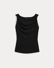 Cowl Neck Twist Tank in Butterluxe | Black