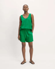 The Scoop Tank in Linen | Grass Green