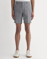 The 7" Linen Trouser Short | Navy Chambray