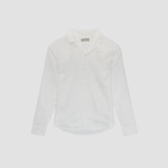 The Relaxed Linen Long-Sleeve Shirt | White