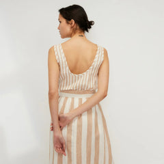 The Scoop Tank in Linen | Bone / Caramel