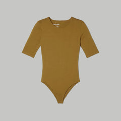 The Short-Sleeve Crew Neck Bodysuit | Tapenade | Bikini