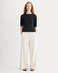The Oversized Tee in Cotton Linen | Black