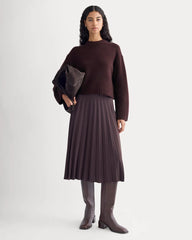 Cropped Boxy Crew in Luxe Merino | Heathered Winetasting