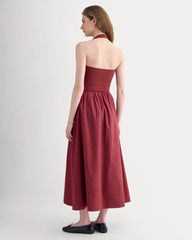 Halter Dress in Ultrasoft Cotton | Pomegranate