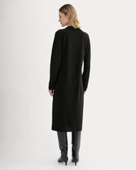 Cashmere Polo Midi Dress | Black