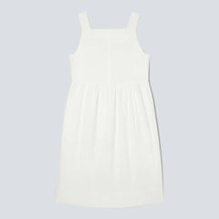 The Seersucker Midi Dress | White