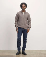 The Felted Merino Half-Zip Sweater | Taupe Melange