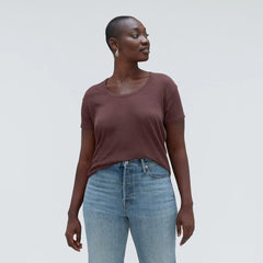 The Air Scoop-Neck Tee | Espresso