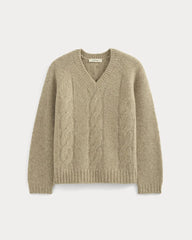Cloud Cable V-Neck Sweater | Heathered Oatmeal