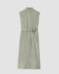 The Supima® Cotton Short-Sleeve Shirt Dress | Sage Green