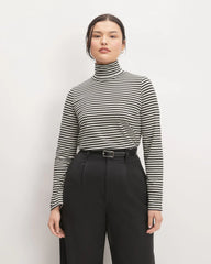 The Organic Cotton Turtleneck | Black / Bone