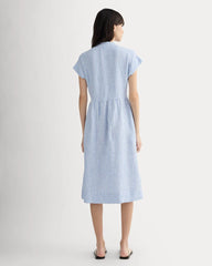 The Craft Dress in Linen | Bluebell / Bone