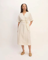 The Wrap Dress in Linen | Bone