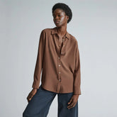 The Must-Have Shirt in Washable Silk | Carob Brown