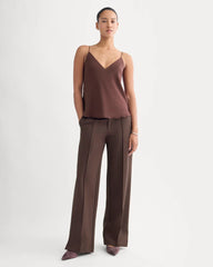 The Tie Back Cami in Washable Silk | Deep Plum