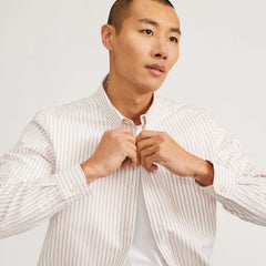 The Classic Oxford Shirt | Sahara / Off-White | Tall