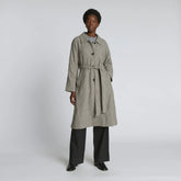 The Italian ReWool® Trench | Pewter Houndstooth