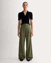 The Draper Pleated Pant in Buttersmooth | Kalamata | 32" Inseam