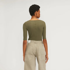 The Luxe Rib Scoop-Neck Tee | Kalamata