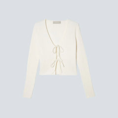 The Cotton-Merino Front-Tie Top | Snowflake