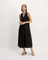 The Linen Eyelet Maxi Dress | Black Eyelet