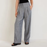 The Linen Way-High® Drape Pant | Canvas Tan / Navy