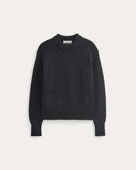Oversized Cocoon Crew in Elevated Cotton | Black