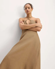 The Linen Halter-Neck Dress | Tiger's Eye