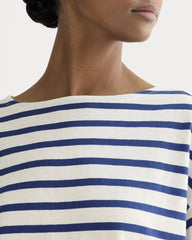 The Mariner Oversized Tee | Bone / Mazarine Blue