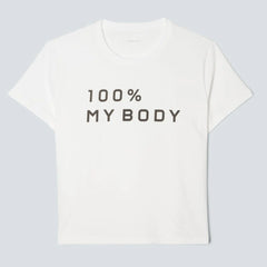 The 100% My Body Box-Cut Tee | White