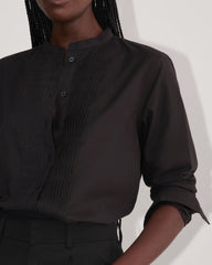 The Tuxedo Shirt in Silky Cotton | Black