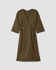 The Ribbed Wrap Midi Dress | Beech