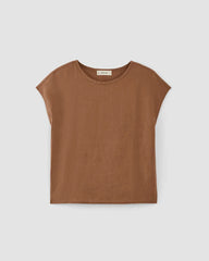 The Muscle Top in Linen | Carob Brown