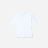 The Organic Cotton Slouchy V-Neck | White