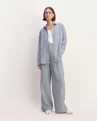 The Must-Have Shirt in Linen | White / Blue