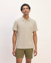 The Premium Weight Short-Sleeve Polo | Heather Oatmeal
