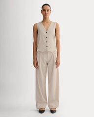 The Vest in Stretch Linen | Birch
