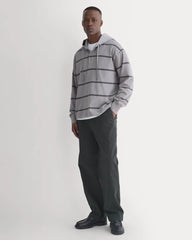 Vintage Rugby Hoodie | Overdye Charcoal Gray Stripe