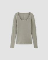 The Luxe Rib Long-Sleeve Scoop-Neck Tee | Sage Green