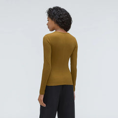 The Pima Micro-Rib Long-Sleeve Crew | Tapenade