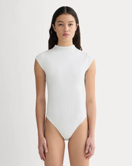 The Form Funnel-Neck Bodysuit | White